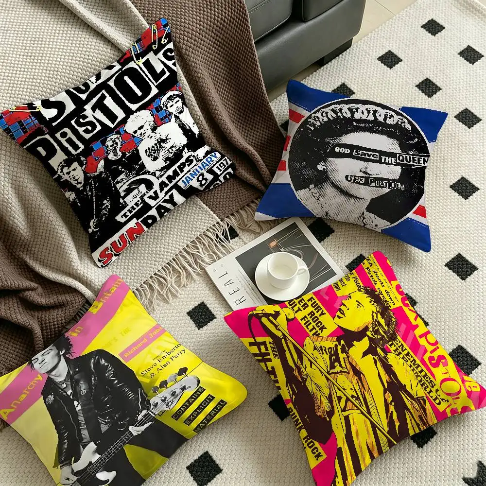 S-Sex P-Pistols Rock Band  Cushion Cover Pillowcase Upholstery Sofa Throw Pillow Home Decor Pillowcas