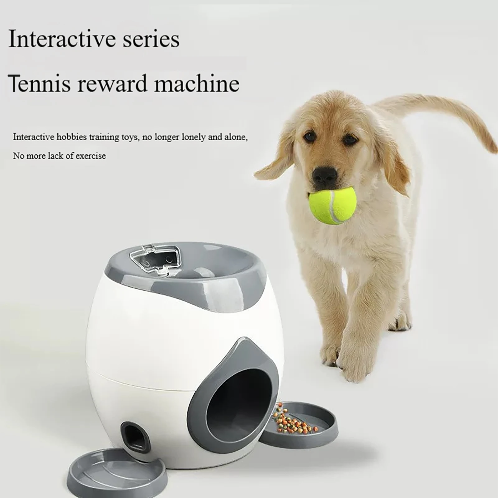 Interactive Dog Treat Dispenser Toy Dogs Tennis Ball Launcher Food Reward Machine Smart Feeder Throwing Machine