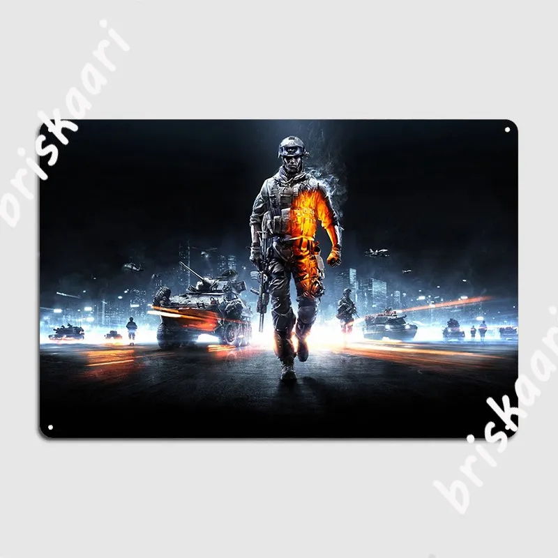 Battlefield 3 jeu marchandise signe en métal Pub Garage affiche Club Design étain signe affiche