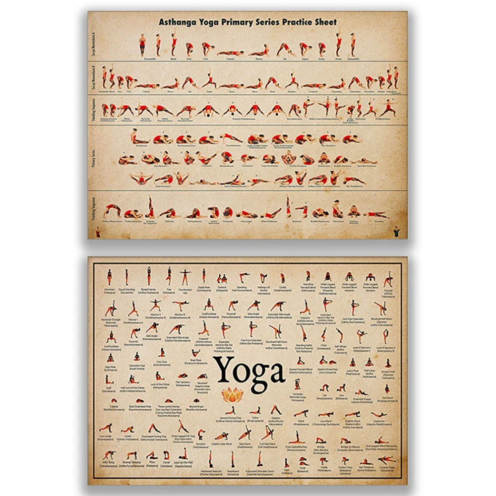 Yoga Posters, Iyengar Yoga Asanas, Ashtanga Yoga Beginners Worksheets, Yoga Asana Levels, Yoga at Home, Meditation Posters