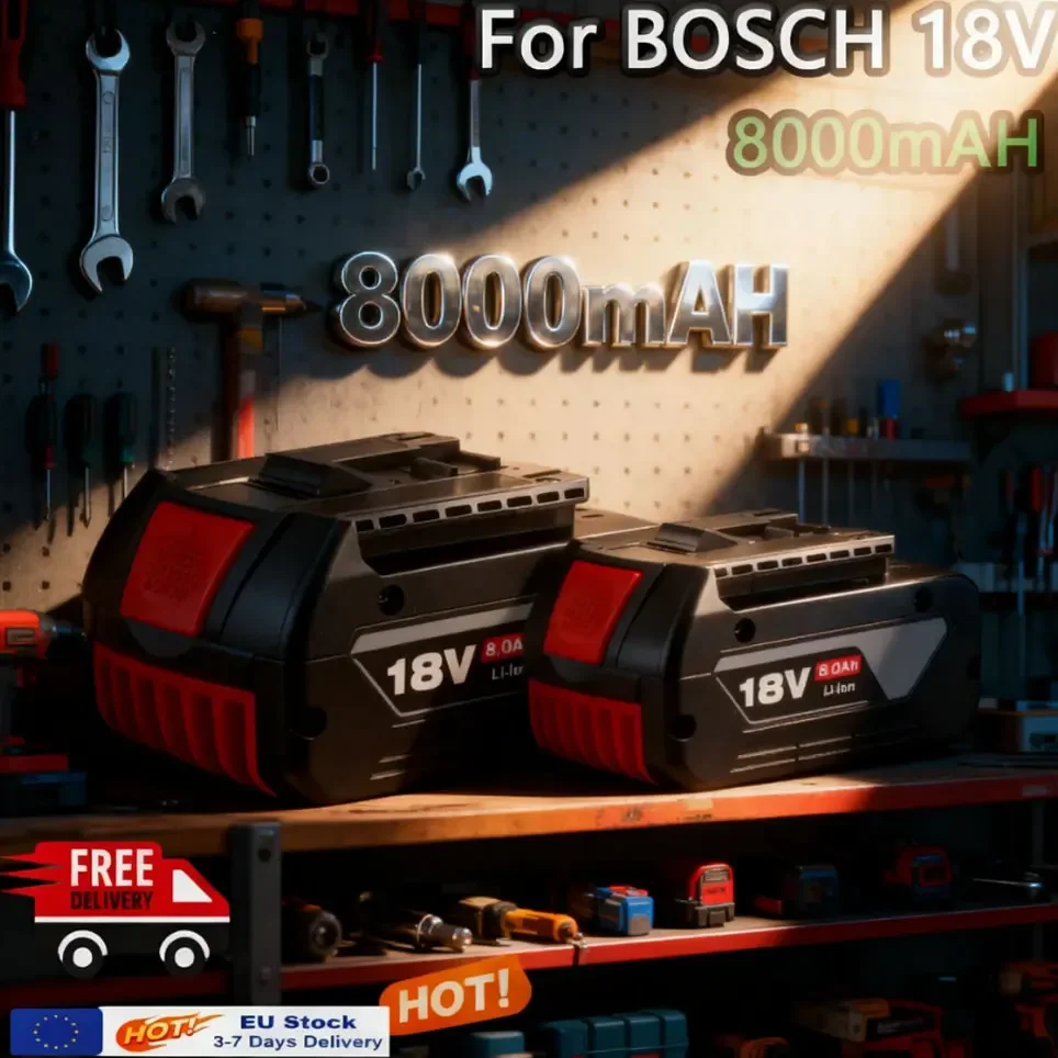 Batterie ricaricabili da 18 V per BOSCH 18 V Performance 8,0 Ah LITIO-IONE GDS250-Li GSR180-Li GKS185-Li GWS180-Li GSB185-Li