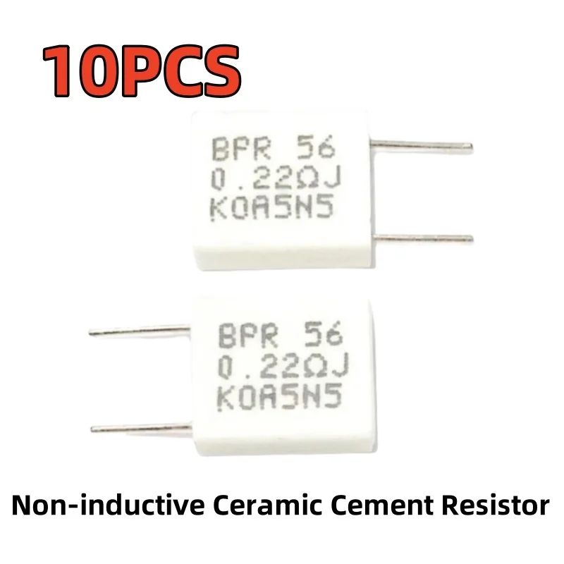 10 peças bpr56 5w 0.01r 0.015r 0.022r 0.025r 0.033r 0.047r resistor de cimento cerâmico não indutivo 0.05 0.1 0.2 0.5 1 2 4.7 100 ohm