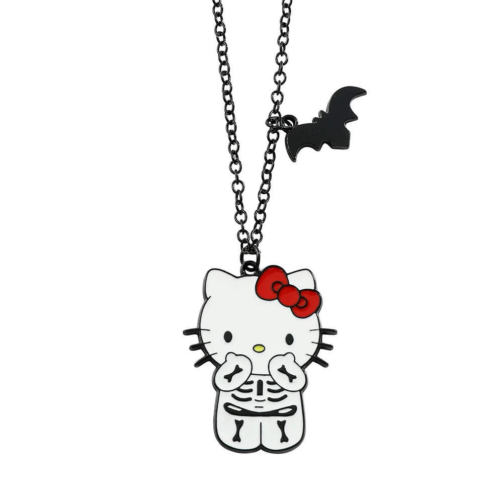 Kawaii Hello Kitty Cartoon Necklace Creative Halloween Style Neck Chain for Party Dress Up