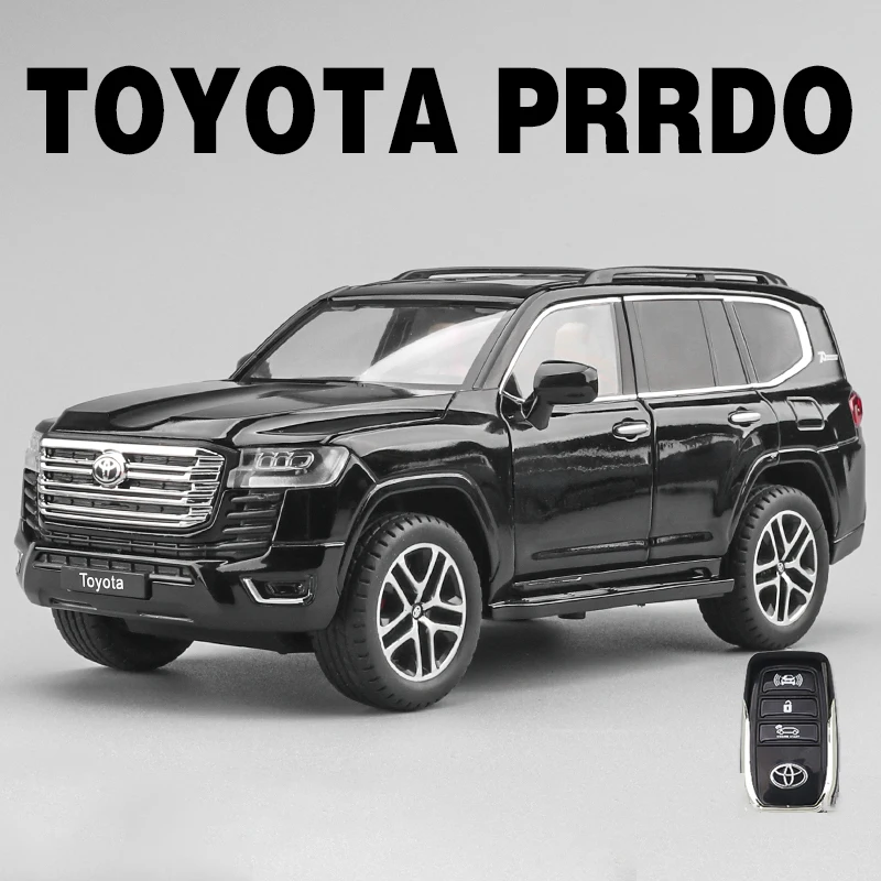 1:24 Toyota LAND CRUISER PRADO Sleutelbediening Legering Model Auto Geluid en Licht Trek kinderen Speelgoed Collectibles verjaardagscadeau