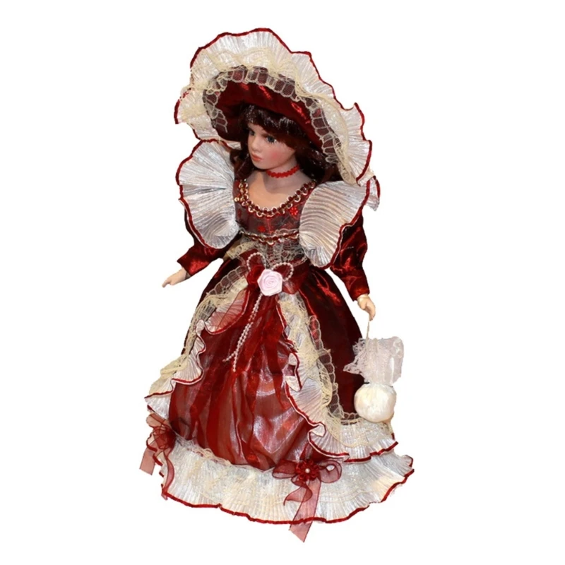 Elegant Victorian Porcelain with Princess Dress Home Display Centerpiece Decoration 40cm Reborns for Kid