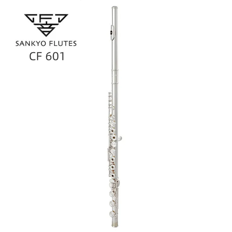 

Top Japan Sankyo 601 Flute Professional Cupronickel Opening C Key 17 Hole Flute Silver Plated Musical Instruments With Case