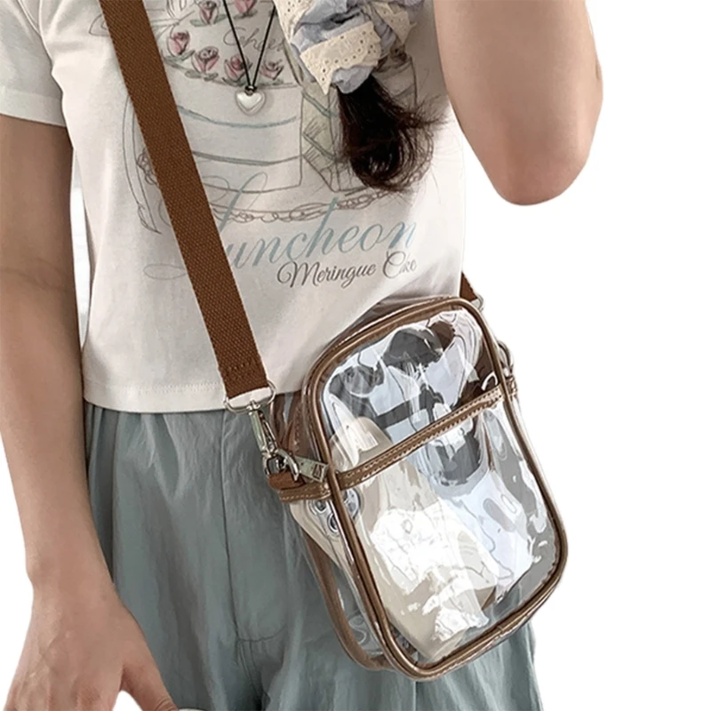 Women Clear Crossbody Bag Stadium Approve Shoulder Bag PVC Messengers Bag