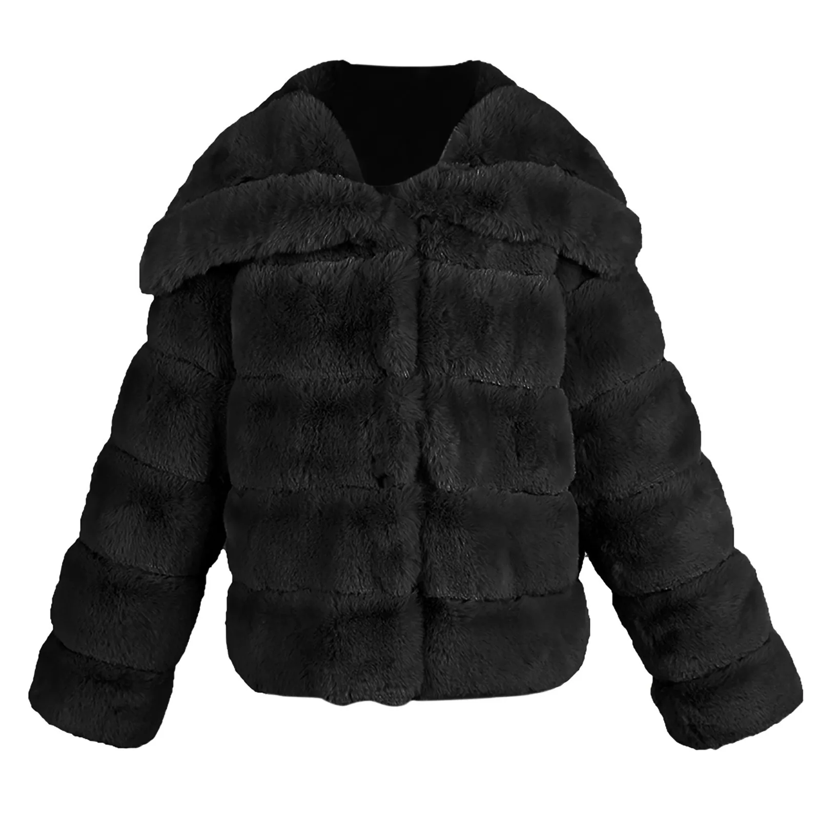 Mink Coats Autumn Winter Fluffy Black Faux Fur Coat Women Elegant Thick Warm Faux Fur Jackets for Women Tops Jacket Teddy