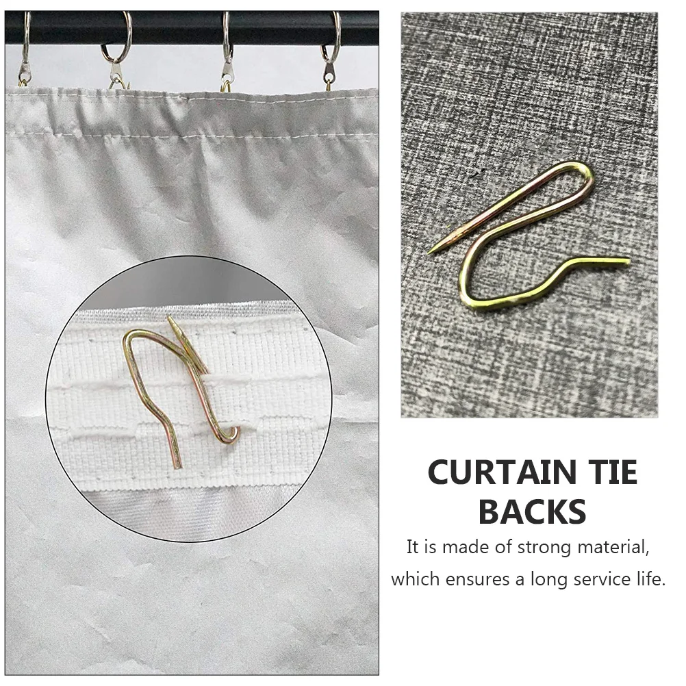 50 Pcs Curtain Hook Simple Tiebacks Wall Drapes Multi Use Hooks Drapery Wall-mounted Home