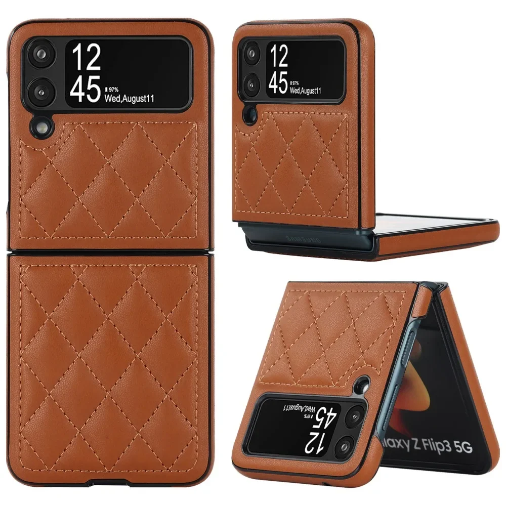 

Solid Color Leather Flip Phone Case for Samsung Galaxy Z Flip7 & Z Flip6 & Z Flip5
