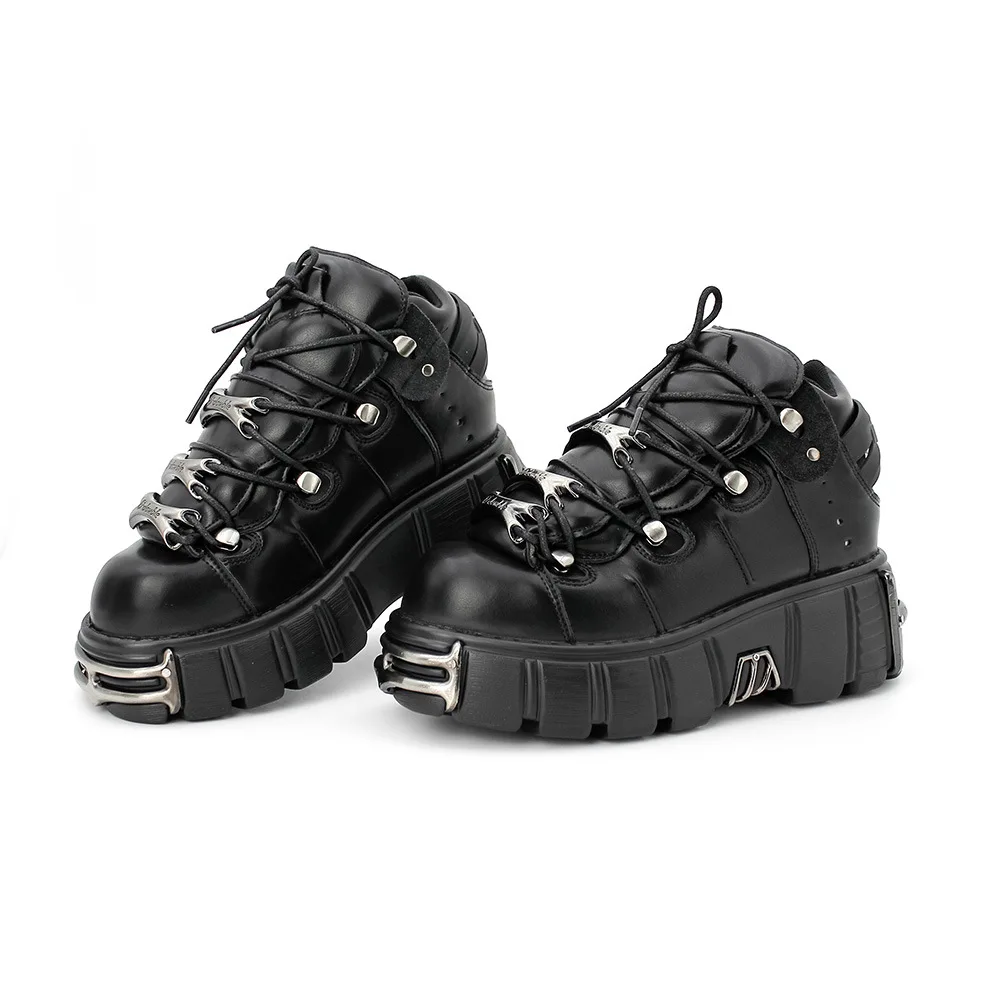 Women Shoes Super Thick Platform Height Increasing Punk Boots Gothic Dark Motorcycle Boots Women Custom Casual Shoes