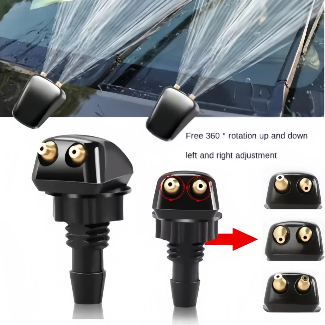 

1/2/4Pcs Car Windshield Wiper Washer Spray Nozzle Fits Most Car Models Dual Holes Windshield Washer Nozzle Wiper Water Spray Jet