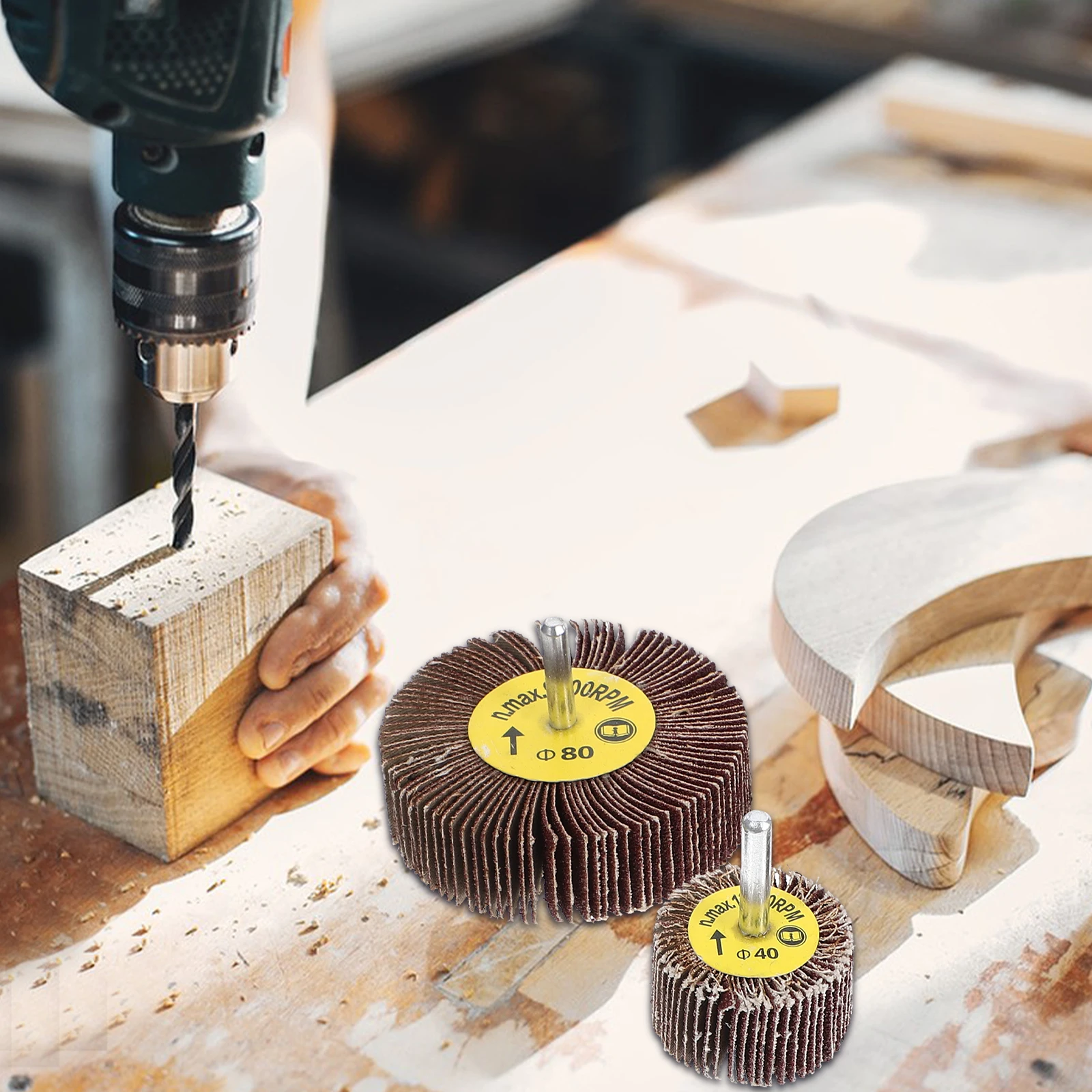 

8pcs 6mm Shank Flap Wheels Assorted Abrasive Grinding Heads for Electric Tools Polishing Rotary Sanding Discs