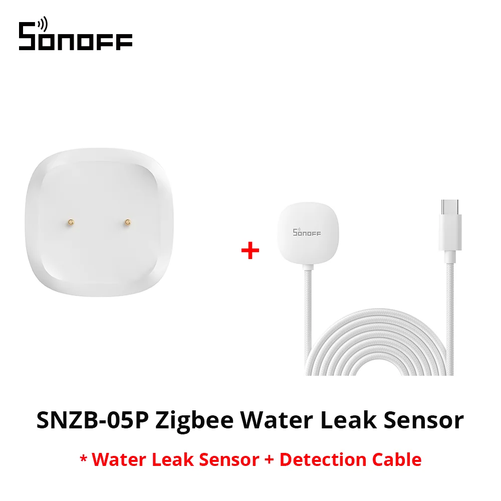 SONOFF SNZB-05P Zigbee 3.0 waterleksensor Lek- en druipdetectie Real-time waarschuwingen Ondersteuning Home Assistant Google Alexa