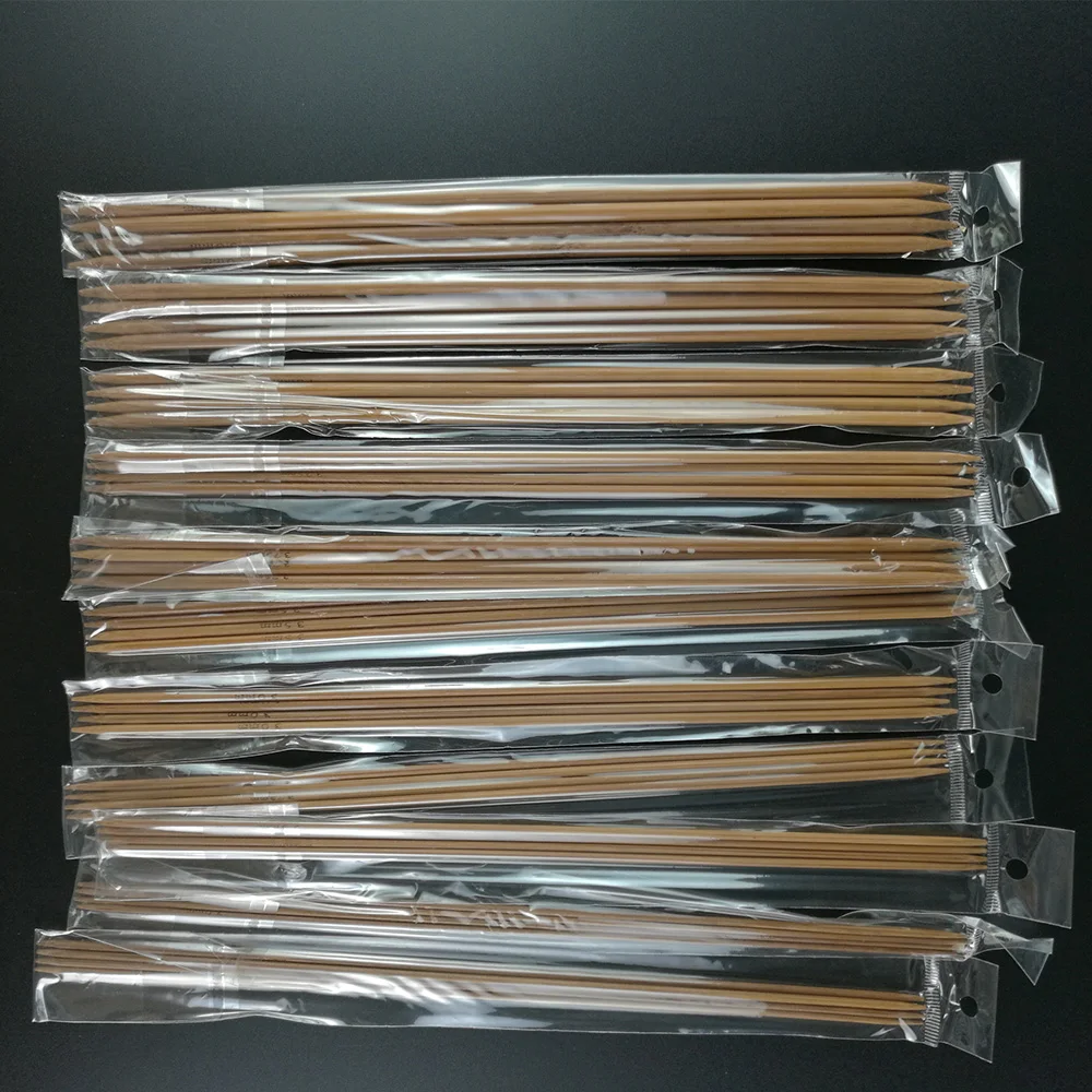 44 шт., 11 размеров, двусторонние карбонизированные бамбуковые спицы для вязания крючком, комплект для вязания, домашние швейные аксессуары Costura