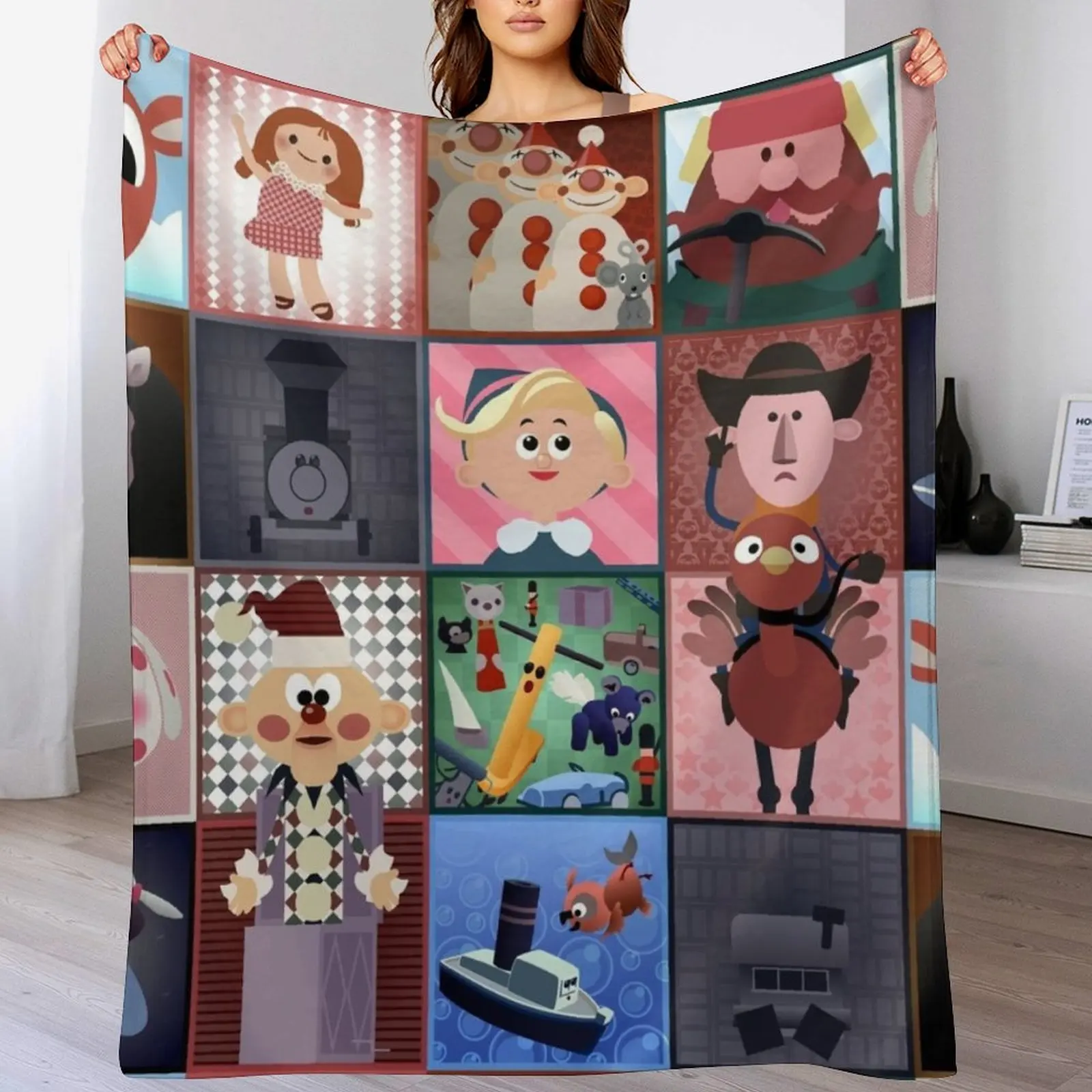 Misfit Squares Throw Blanket Decorative Throw Picnic wednesday warm for winter Blankets