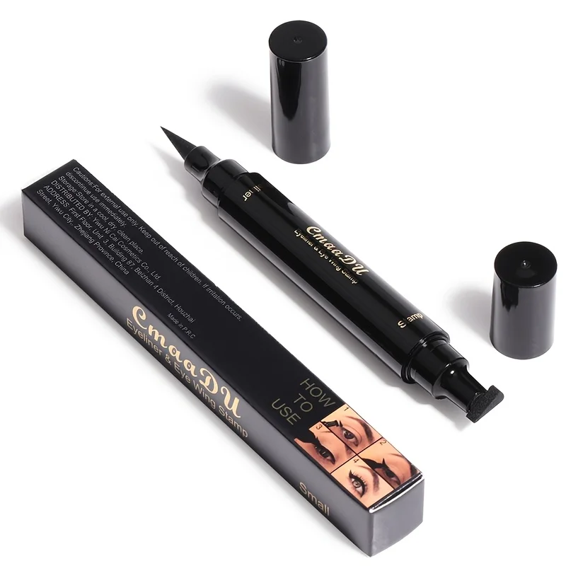 1 pezzo di eyeliner liquido nero a forma di ali, strumento per il trucco facile da usare per creare un effetto occhi da gatto, anti-sbavature, ala da vamp, a lunga durata, impermeabile e resistente al sudore._voghion.com