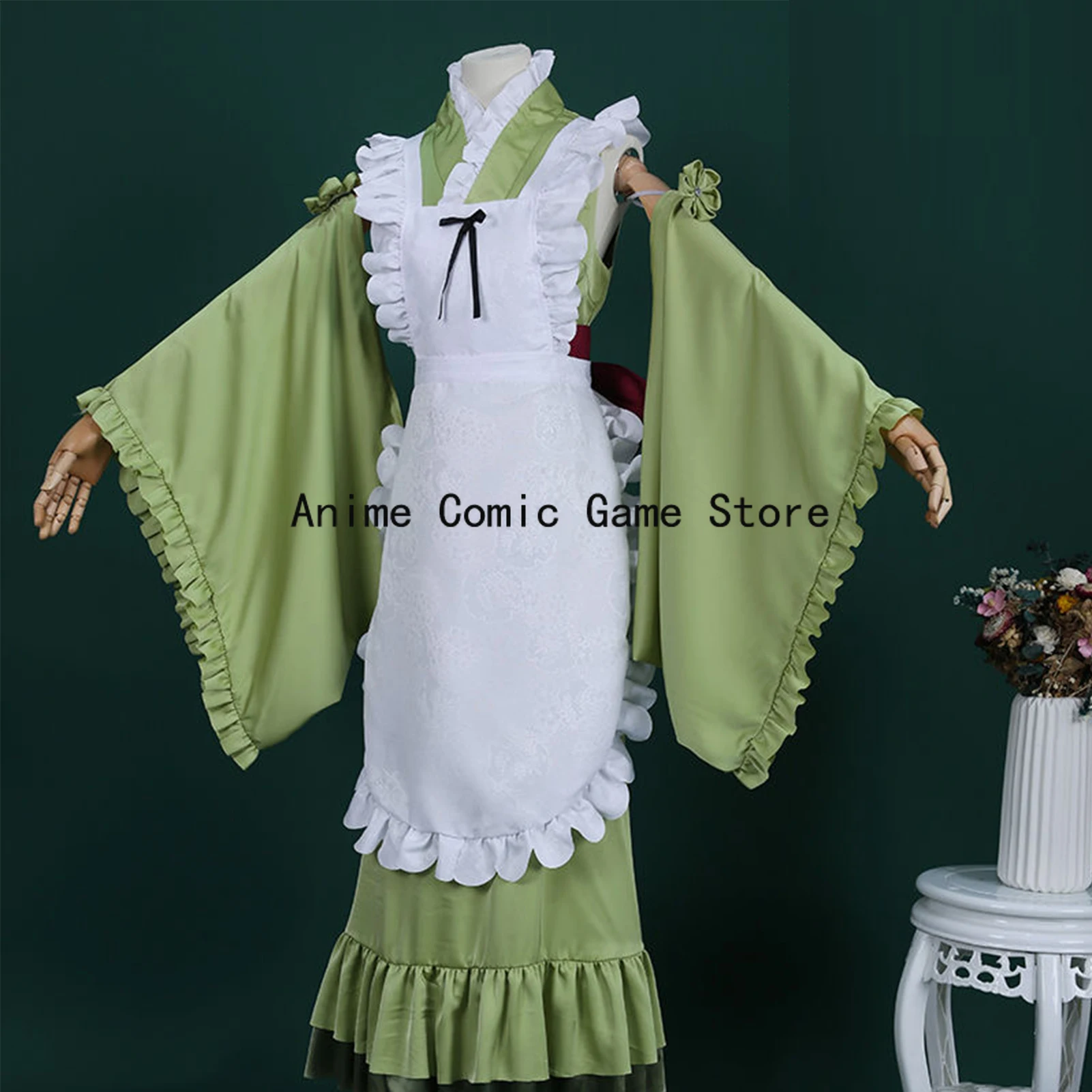 Miku Matcha Cosplay Anime Miku Green Kimono Dress Halloween Party Outfits for Women