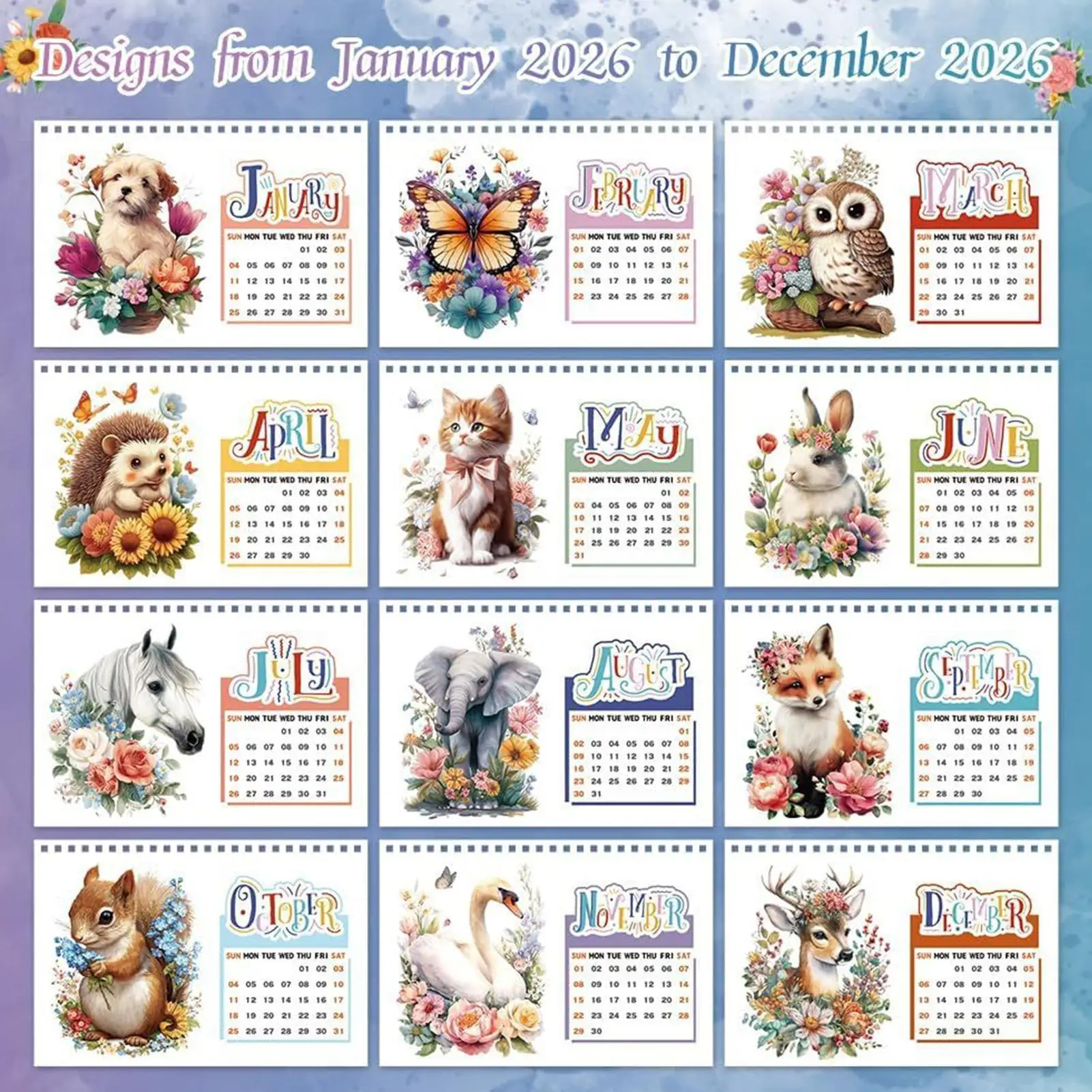 

Desktop Calendar 2026 Daily Weekly Monthly Planner Animal Rhinestone Painting 2026 Desk Calendars For Academic Appointment Home