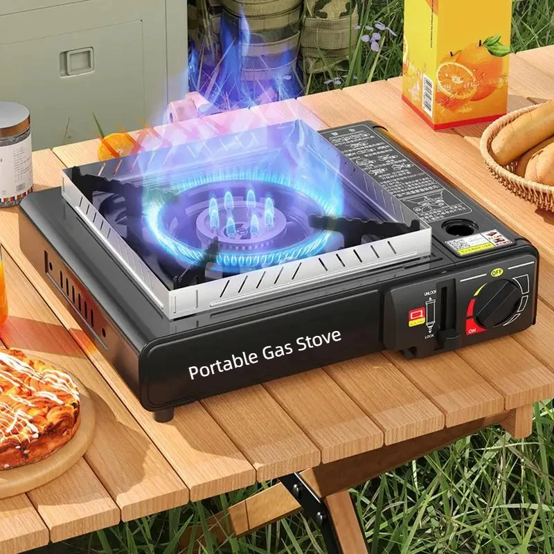 

Portable Gas Stove For Cooking Burner Multi-Stage Flame Control Camping Stove Automatic Ignition For Outside Cooker BBQ Picnic