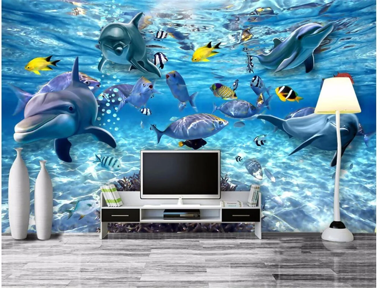 

beibehang Custom photo wallpaper 3D stereo underwater world of marine living children's room TV background 3d mural wall paper