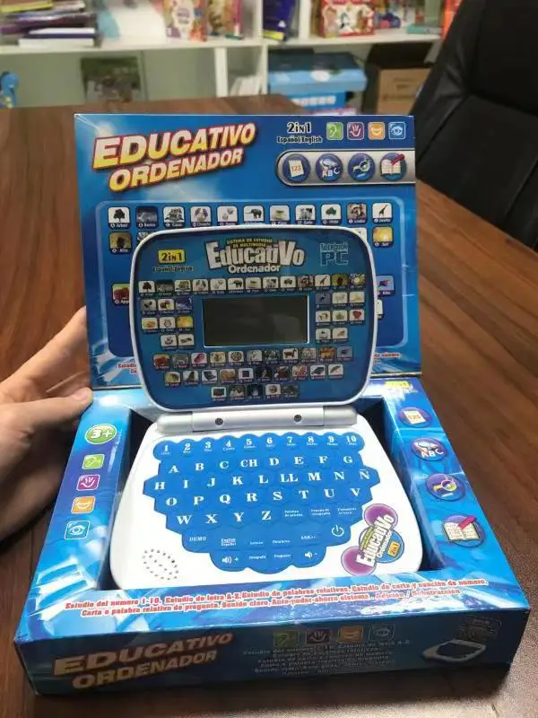 Engels laptopspeelgoed Spaans lezen voor kinderen Vroege onderwijsmachine Multifunctionele tweetalige leermachine