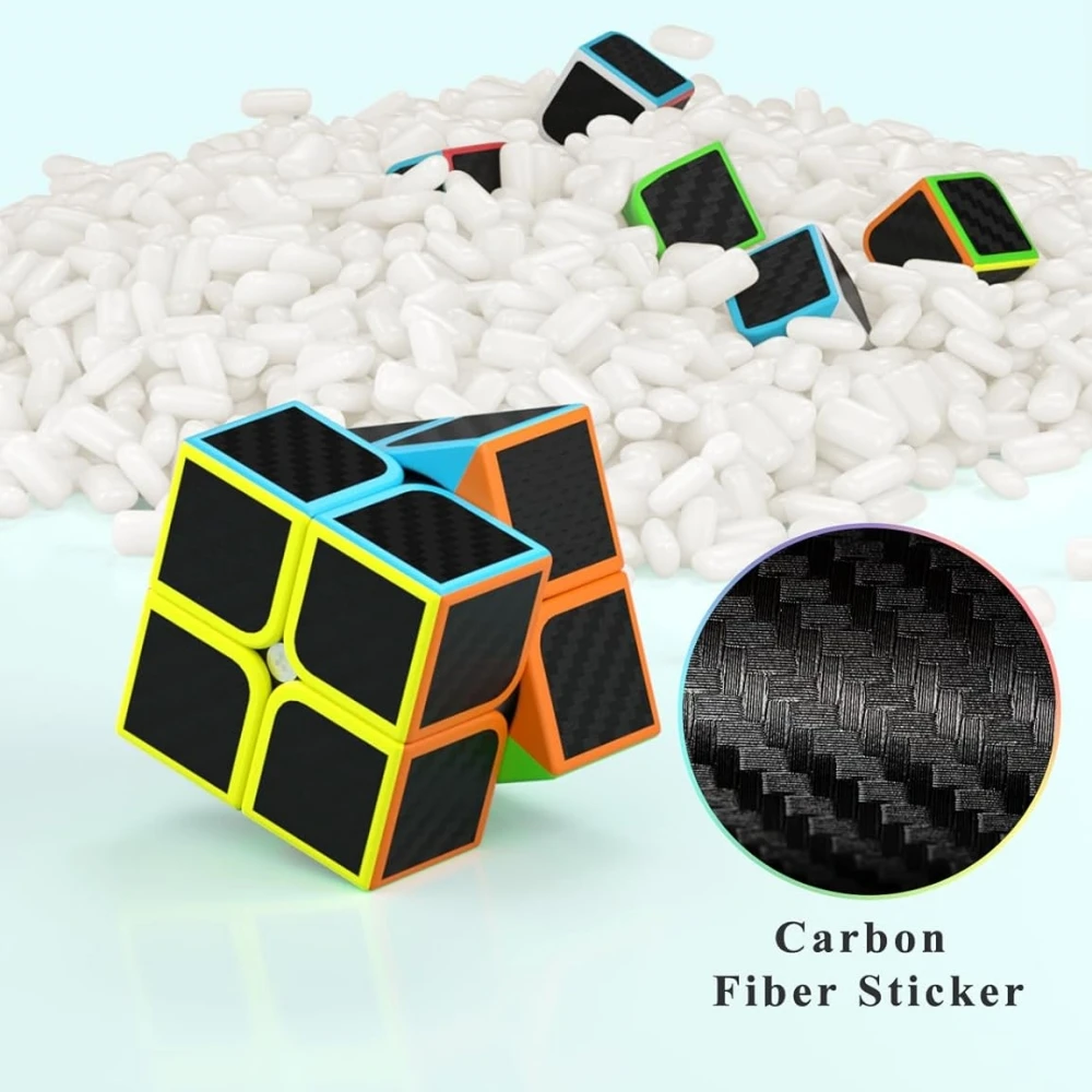 QIYI Cube 2x2 Speed Cube Fast Cube Super-durable Carbon Fiber Sticker with Vivid Colors For Children Kids Gift Toy