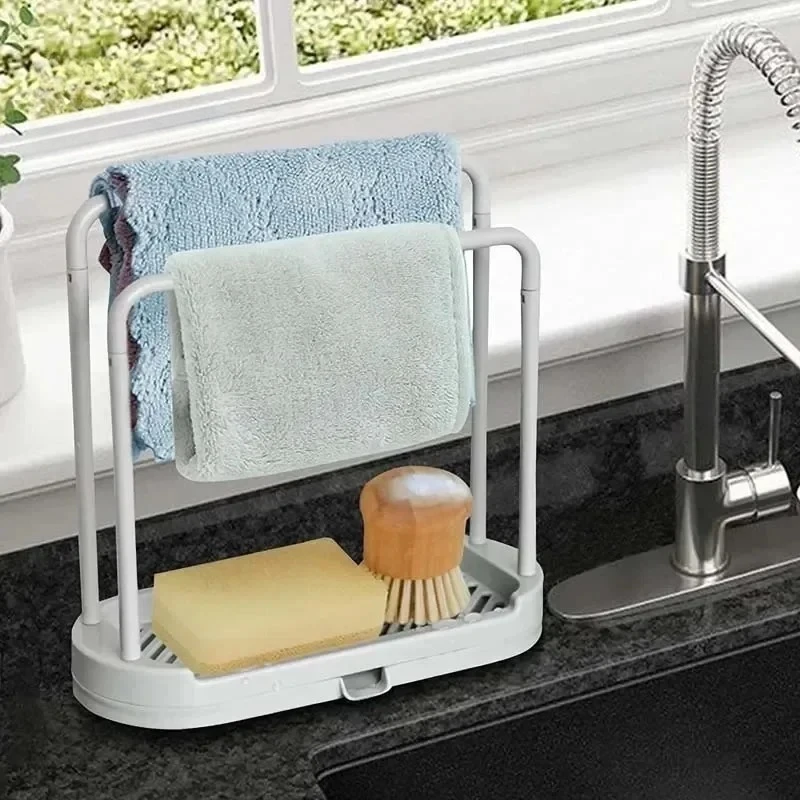 Kitchen Sink Drainage Shelf Kitchen Accessories Rag Drain Stand Sink Drain Storage Basket for Sponge Rag Wire Ball 1PCS