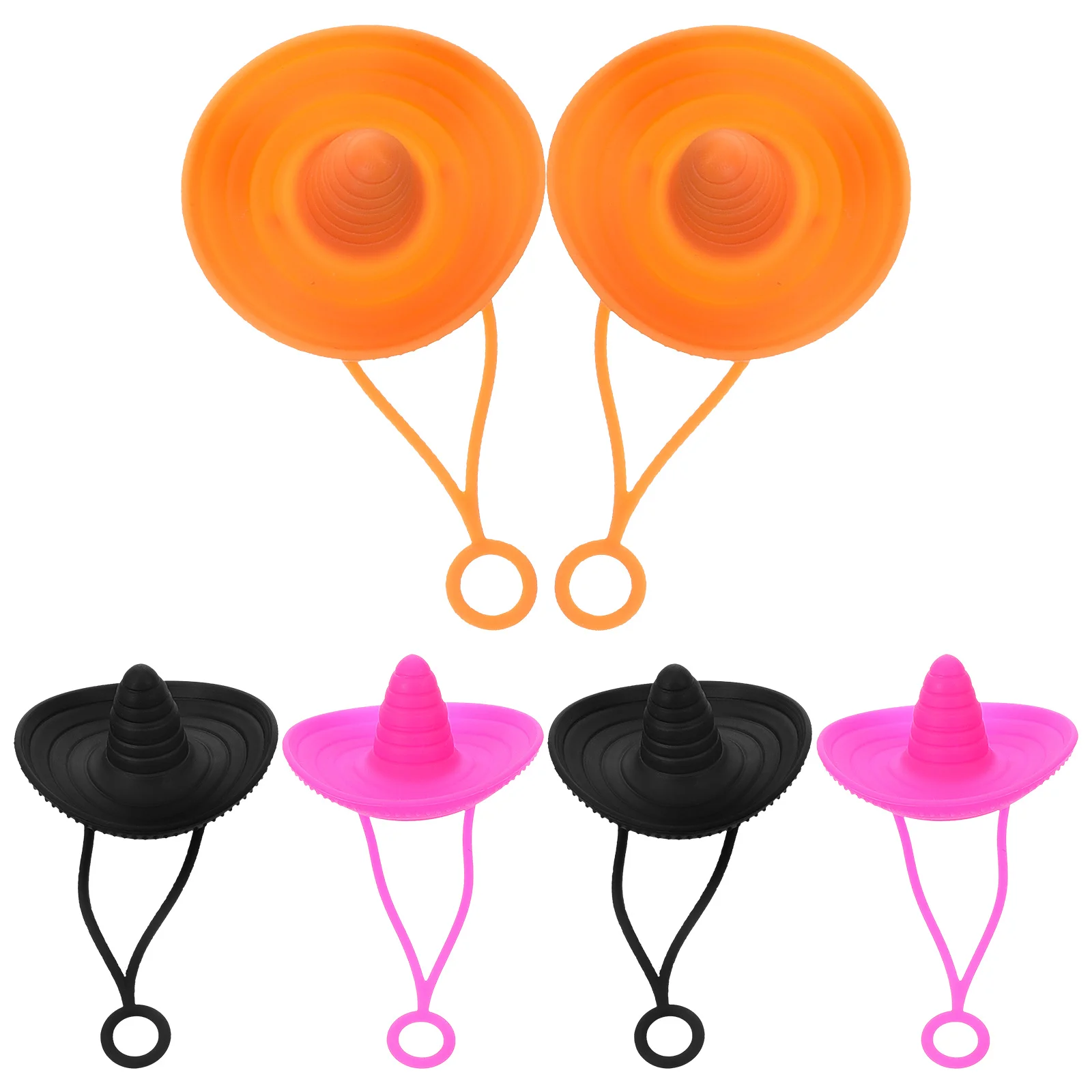 

6pcs Silicone Straw Covers Dust Cap Protector Decor Supplies Assorted Tips Small Size Durable Long Lasting Straw Charm Kitchen