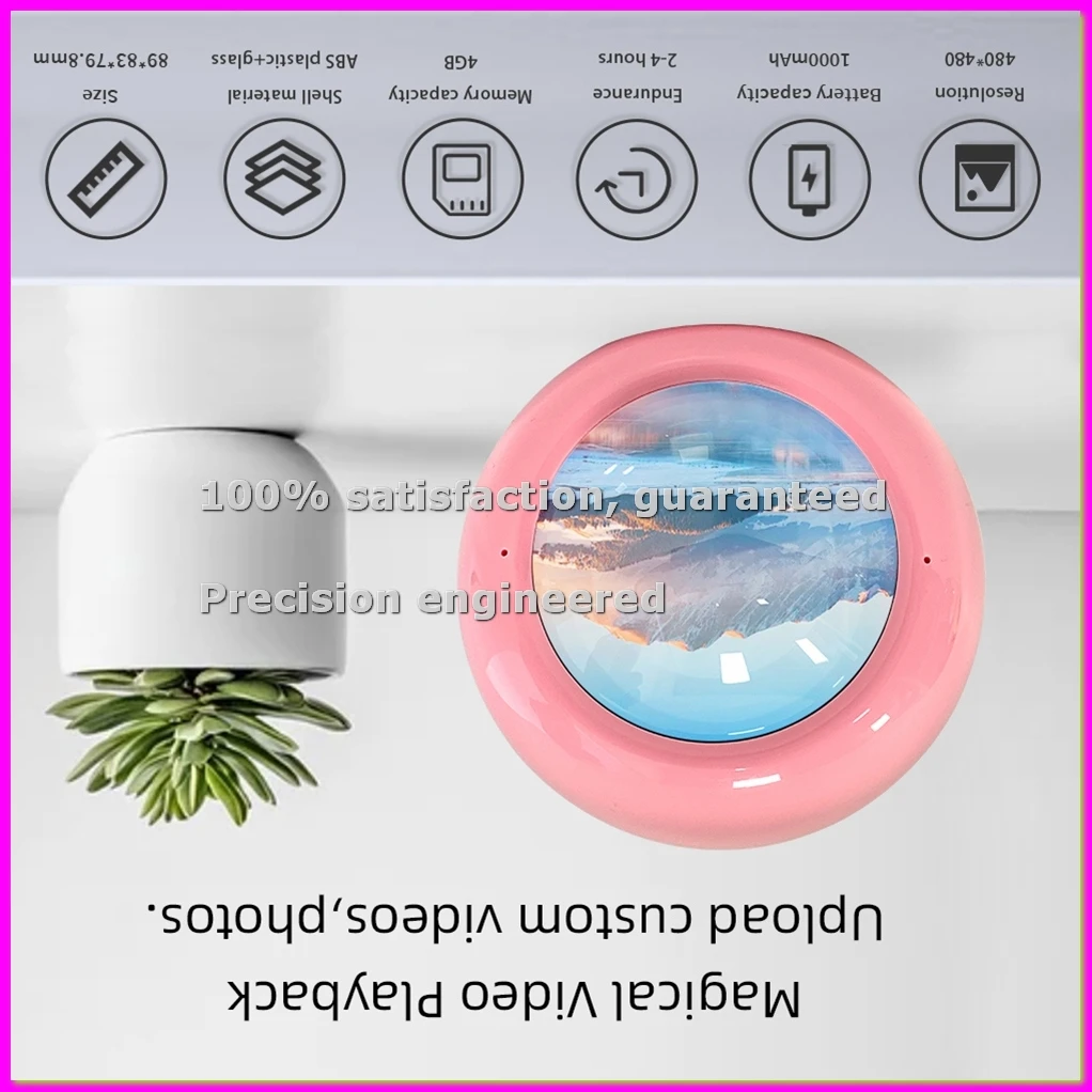 

Video Desktop Decoration with 3D Effect Aisplay for Video Playback As A Commemorative Gift for Friends White-ABVP