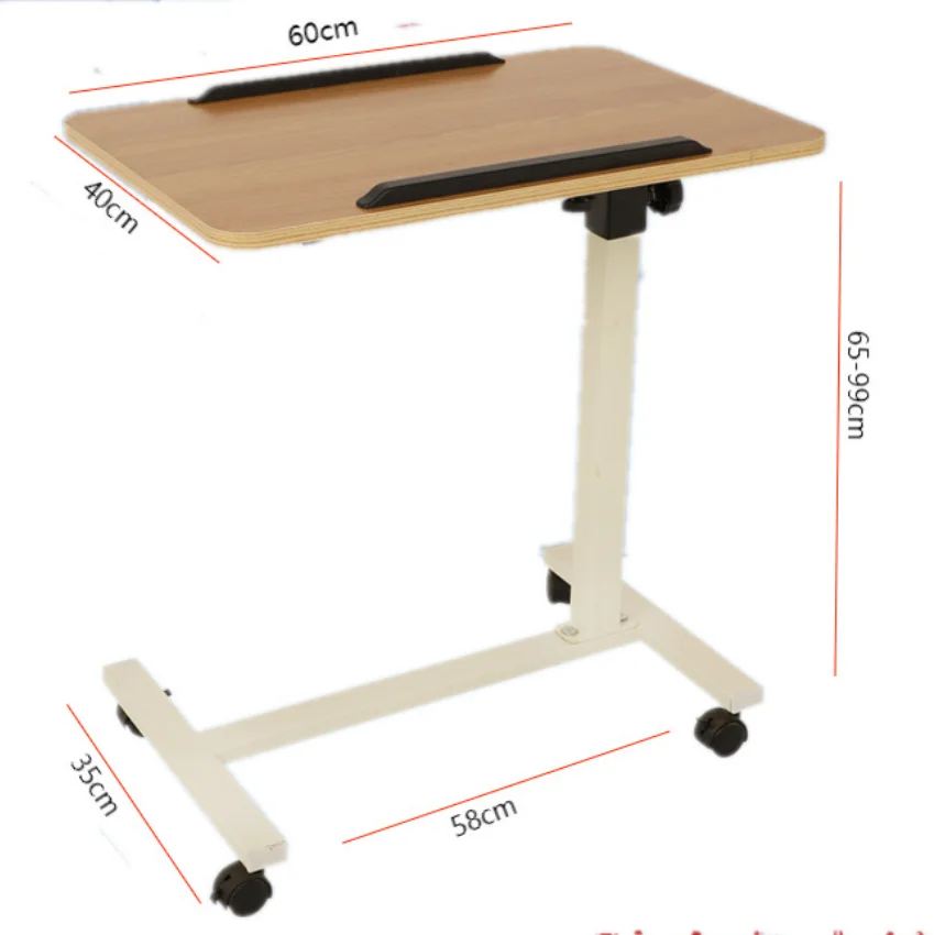 طاولة عمل متنقلة بعجلات مكتب كمبيوتر قابل للطي طاولة بجانب السرير للتمريض والرعاية المنزلية وغرفة المعيشة وطاولة سرير مريحة للمدرسة #2
