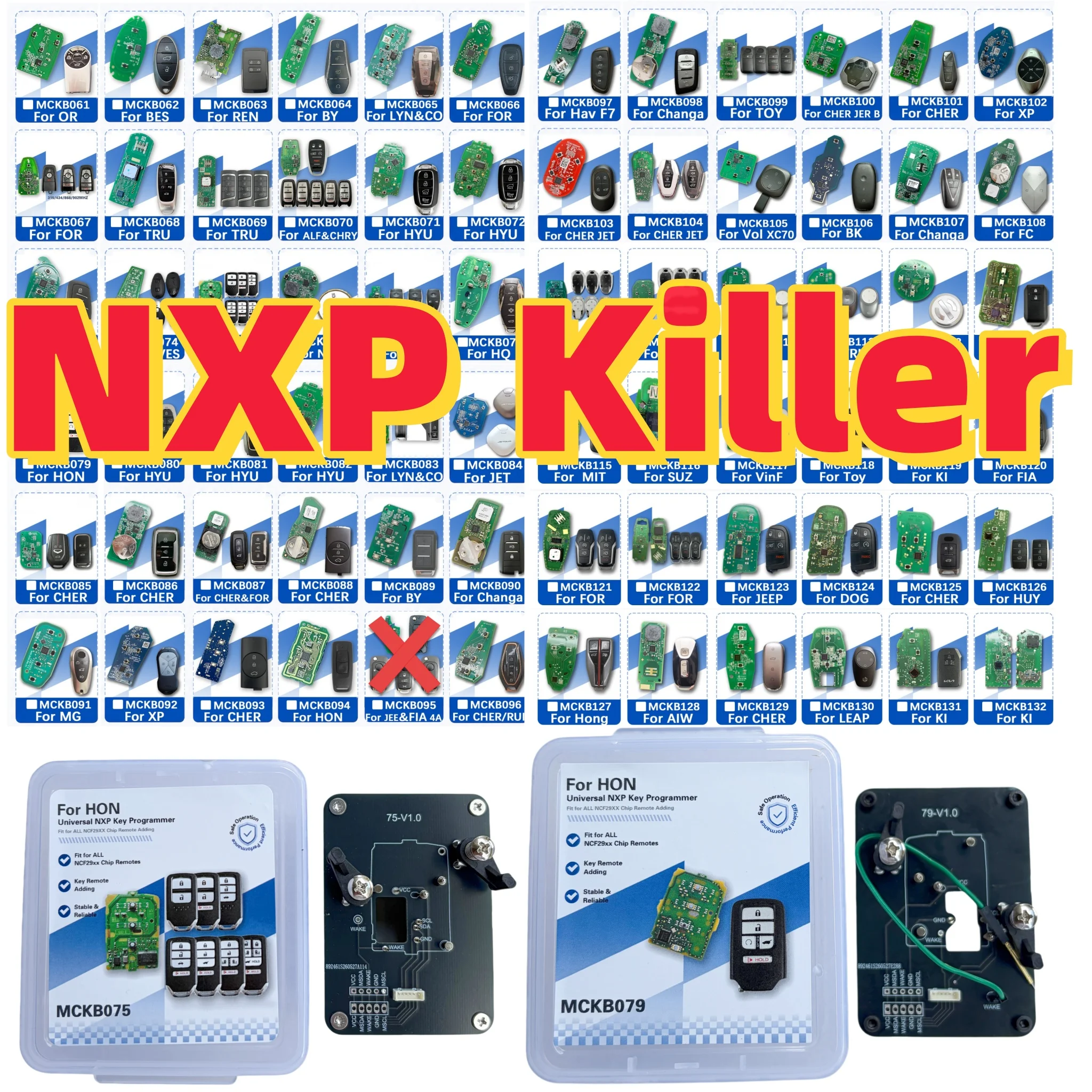 60-120 Nxp Killer Adapters, Compatible with Nxp Killer/Keydiy Kd/Xhorse Tools, Suitable for Honda/Suzuki/Mitsubishi