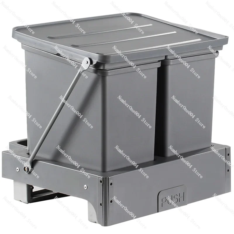 Multi functional classified trash can hidden in kitchen cabinet Sink Bottom trash can Snap open cabinet trash can