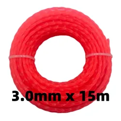 3.0mm*15m Mowing Nylon Grass Trimmer Rope Brush Cutter Strimmer Line Mowing Wire Lawn Mower Accessory