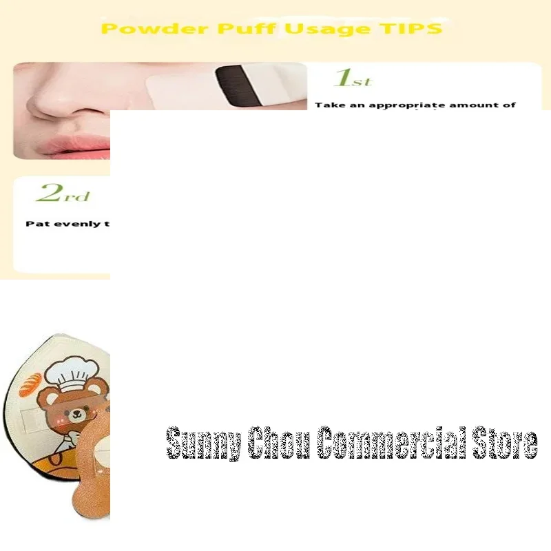 Applicateur de maquillage bouffant de poudre de pain Ultra doux, 2 pièces, bâtons pour la peau, sans perte de poudre, Double face, utilisation humide et sèche avec boîte de rangement