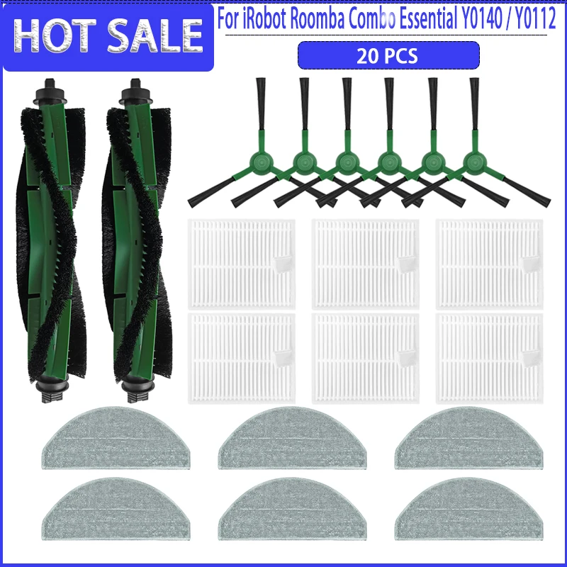 Cepillo lateral principal, mopa con filtro HEPA para iRobot Roomba Combo Essential Roomba Vac Essential Cleaner, Robot aspirador, accesorios