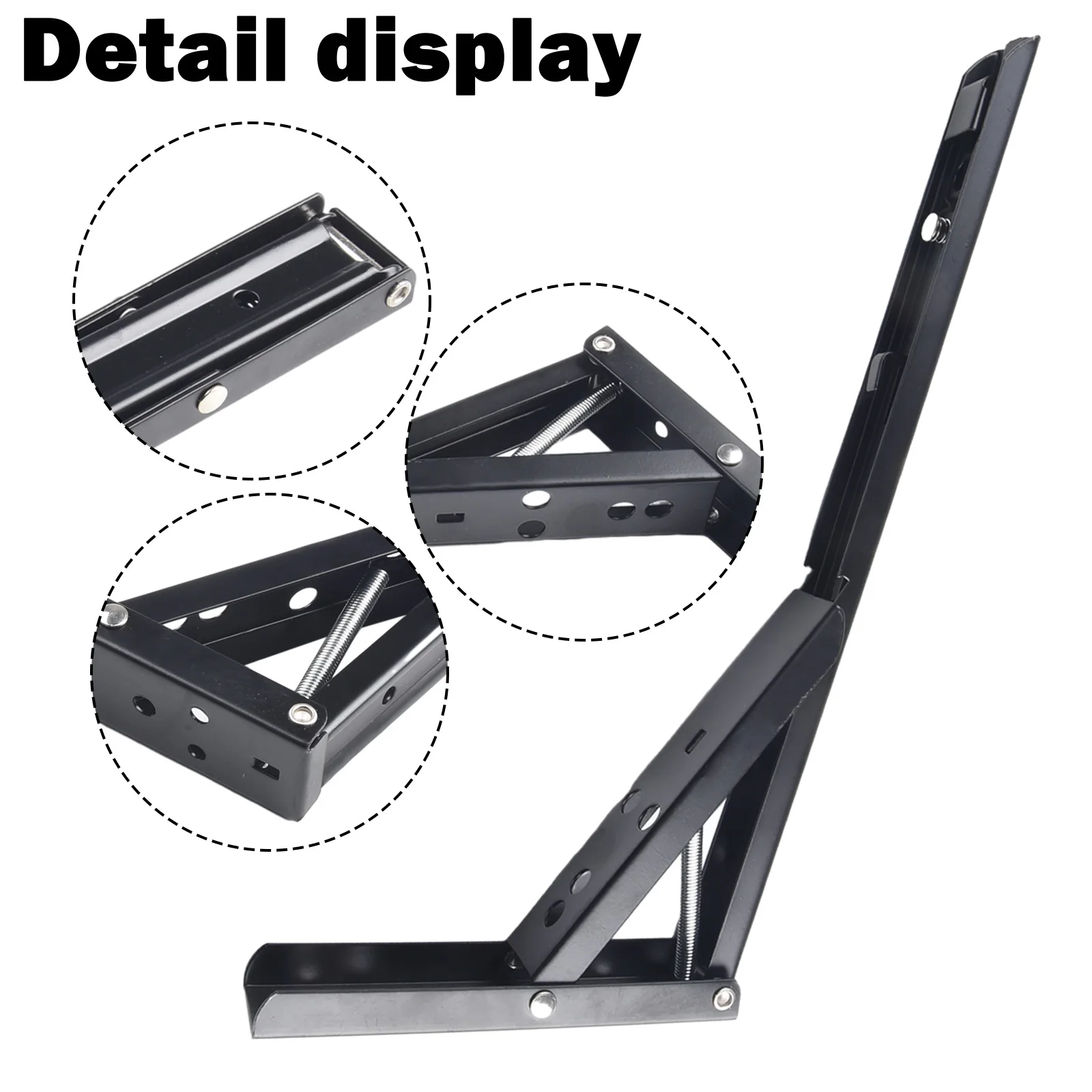 1pcs Triangle Folding Angle Bracket 8-14inch Heavy Duty Metal DIY Collapsible Shelf Hinge Etrack Accessories Work Bench Hardware