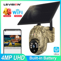 LS VISION 2K Solar Security Camera Outdoor 4G Sim Hunting Cameras 4mp Wireless Wifi 360° Live View Animal Monitoring Cam IP66