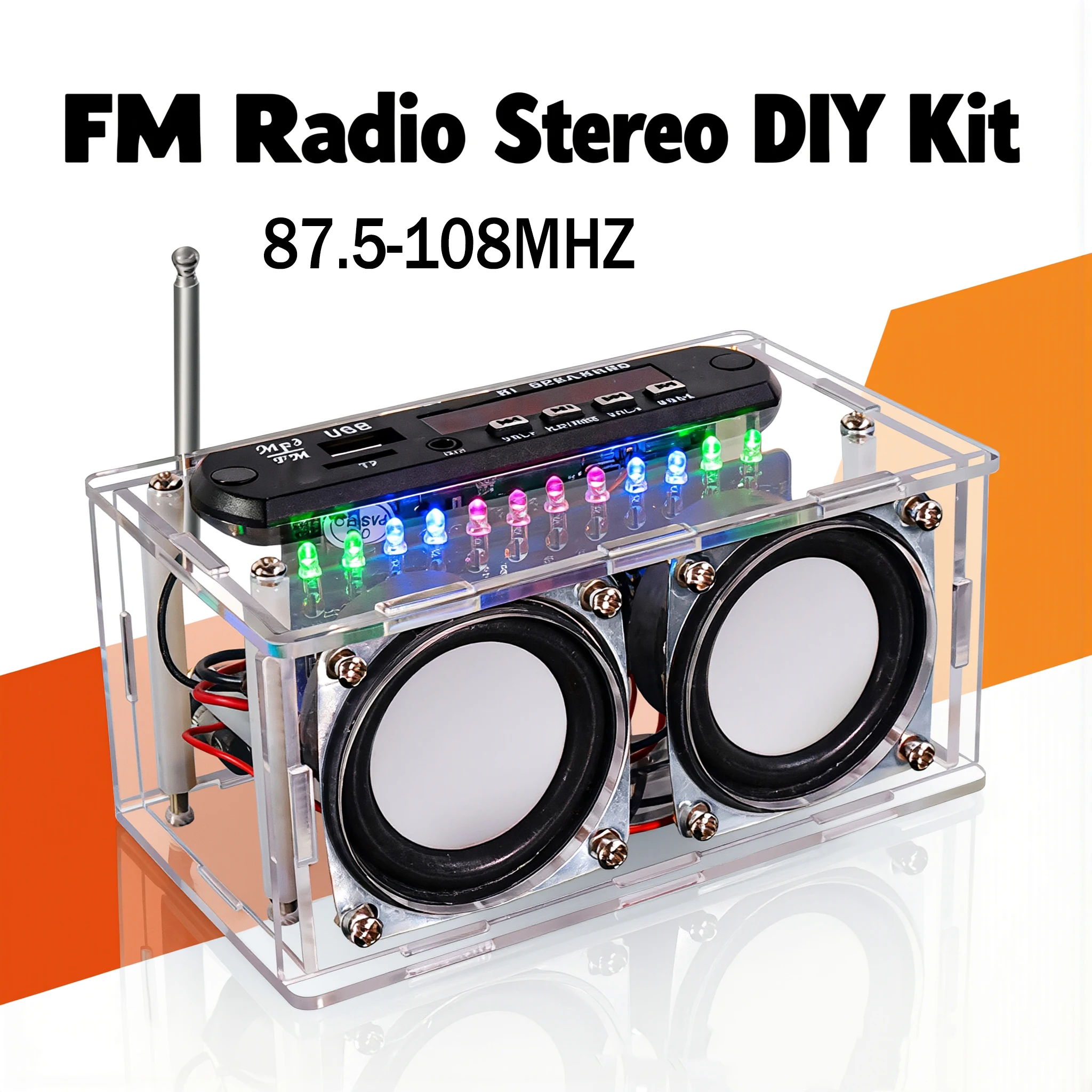 Kit Electrónico DIY, Altavoz Bluetooth con Radio FM 87.5-108MHZ, Proyecto de Soldadura, Kit Electrónico de Práctica, Piezas de Ensamblaje de Soldadura