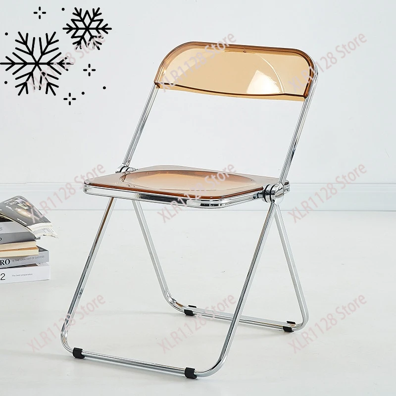 Trendy Acrylic Folding Table Modern Simple Study Desk Portable Bedside Table Chair Set for Home Bedroom