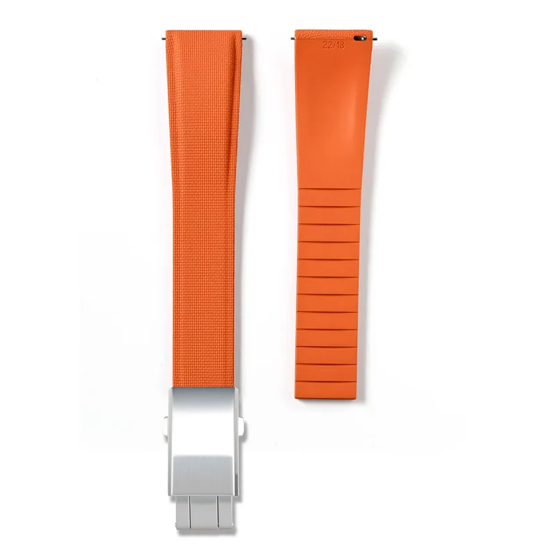 CTS Fluorkautschuk-Uhrenarmband 18mm 19mm 20mm 21mm 22mm 23mm 24mm FKM Schnellverschluss Universal Herren Damen Uhrenband zum Zuschneiden