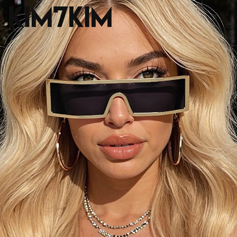 

One-Piece Shield Punk Sunglasses Women 2025 Luxury Brand Rectangle Small Frame Sun Glasses For Lady Trendy Driving Goggle Shades