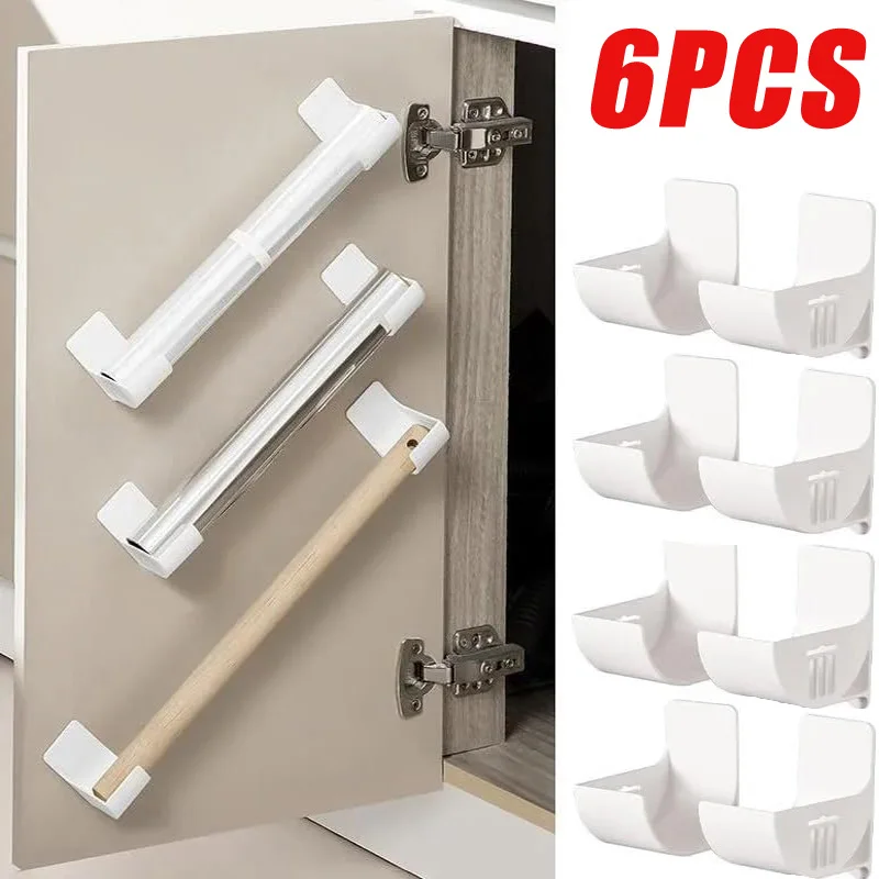 2/6PCS Wall Mounted Trash Bags Holder Garbage Bag Storage Box Organizer Plastic Bag Film Container Dispenser For Kitchen Shelf