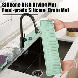 Silicone Faucet Splash Pad Kitchen Foldable Drainage Mat Multipurpose Toilet Soap Storage Slope Design for Rapid Drainage