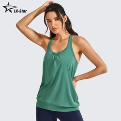 Canotta da donna Active Racerback Athletic Sports t-shirt Long Yoga Crop