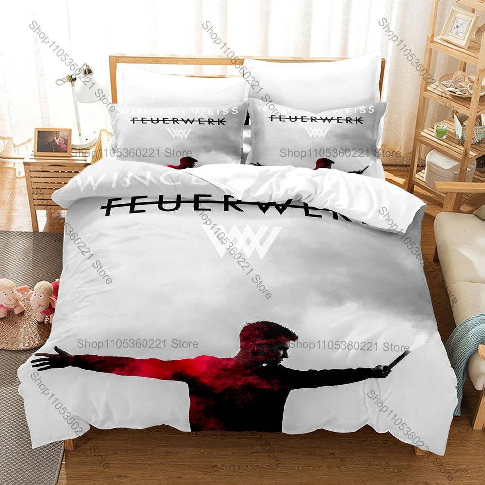 FFF Heresy Judgment Brigade Burning Flame Logo HD Print Bedding Set Duvet Cover + 2 Pillowcases Polyester Funny Anime Room Decor