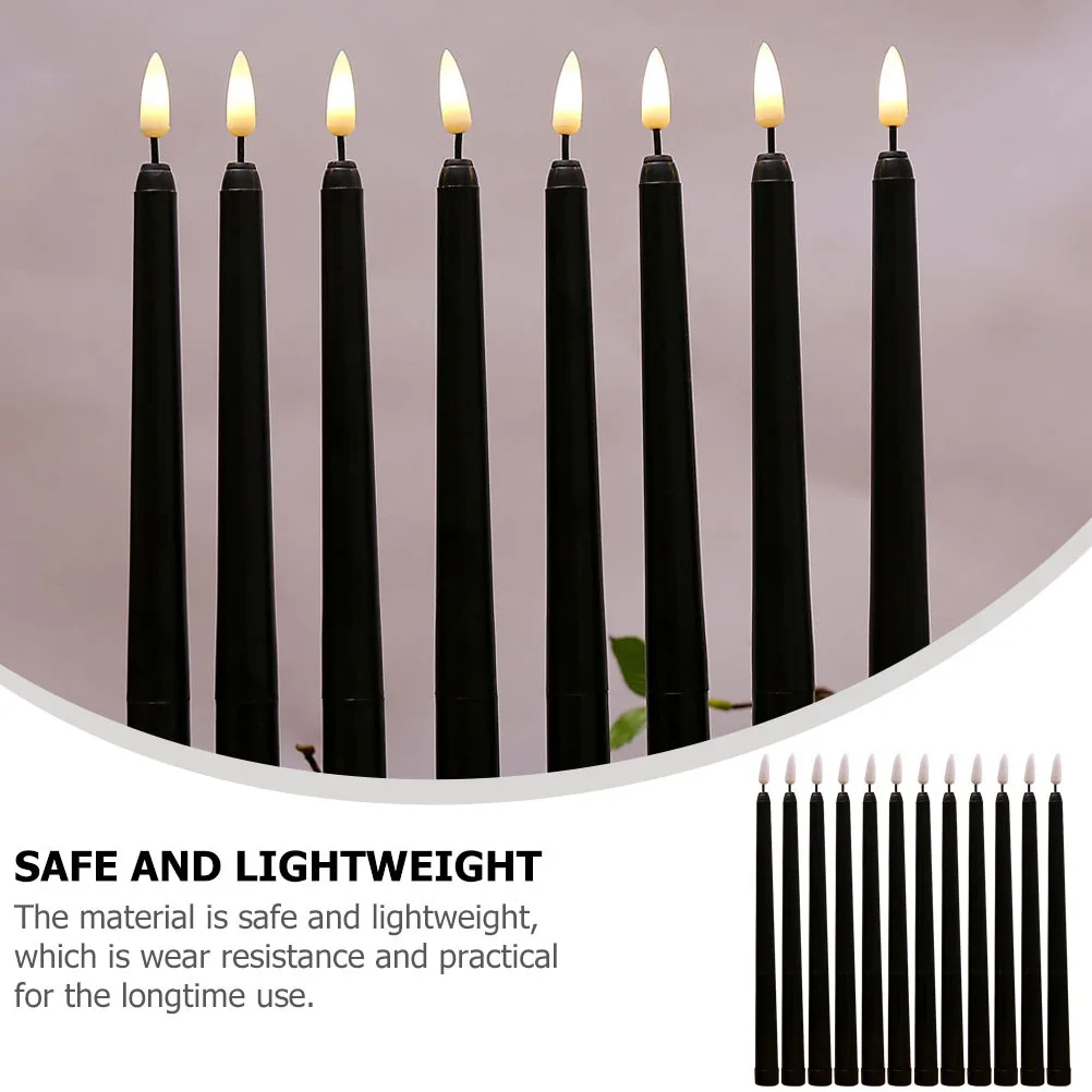 12 قطعة شموع مستدقة عديمة اللهب LED أضواء عيد الميلاد تعمل ديكور للمنزل المطبخ رف الكتب مكتب المدخل #2