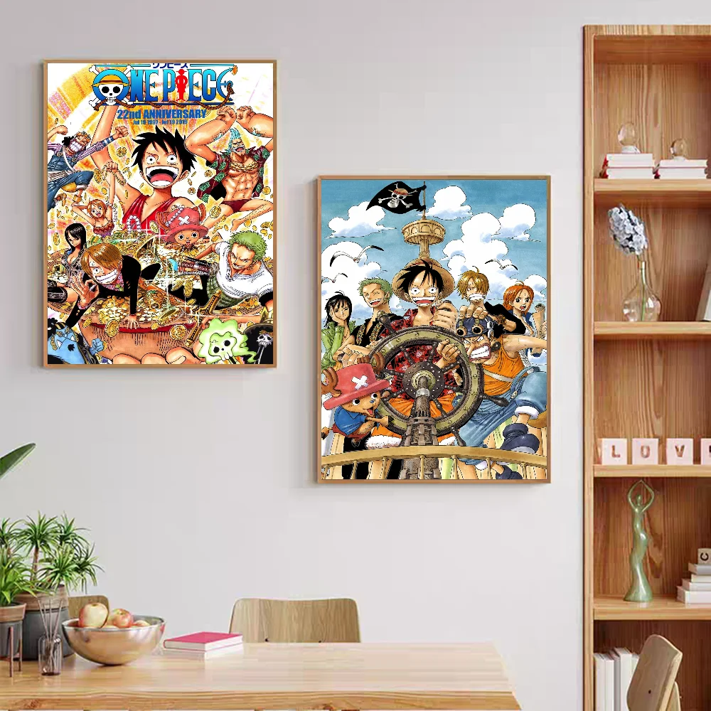 Japan Anime O-One-P-Pieces Anime Posters Sticky Fancy Wall Sticker for Living Room Bar Decoration Room Wall Decor