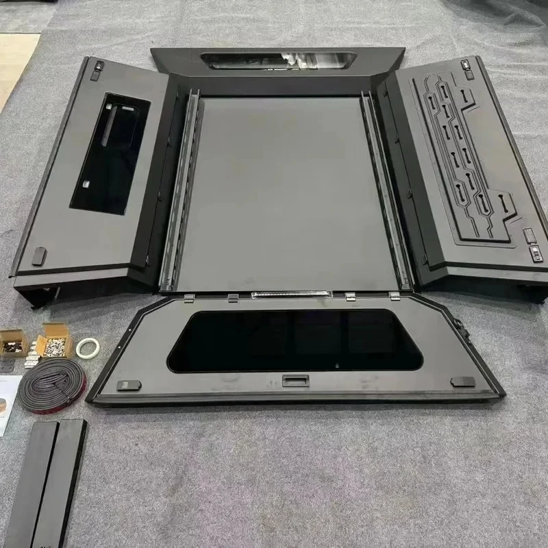 Hot Selling Custom Aluminum & Manganese Steel Pickup Camper Shell With Windows