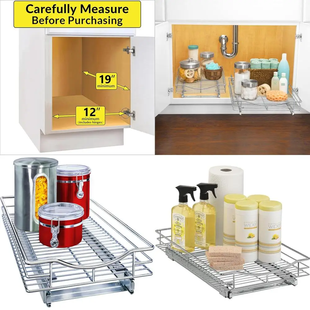 

Выдвижной органайзер для кухонного шкафа, выдвижные ящики 11x18, хром, срочная гарантия